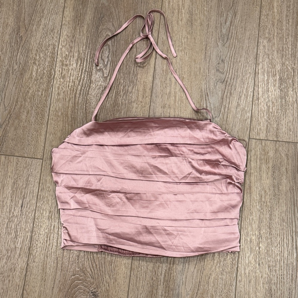 Astr Dusty Lilac Halter Crop Top
